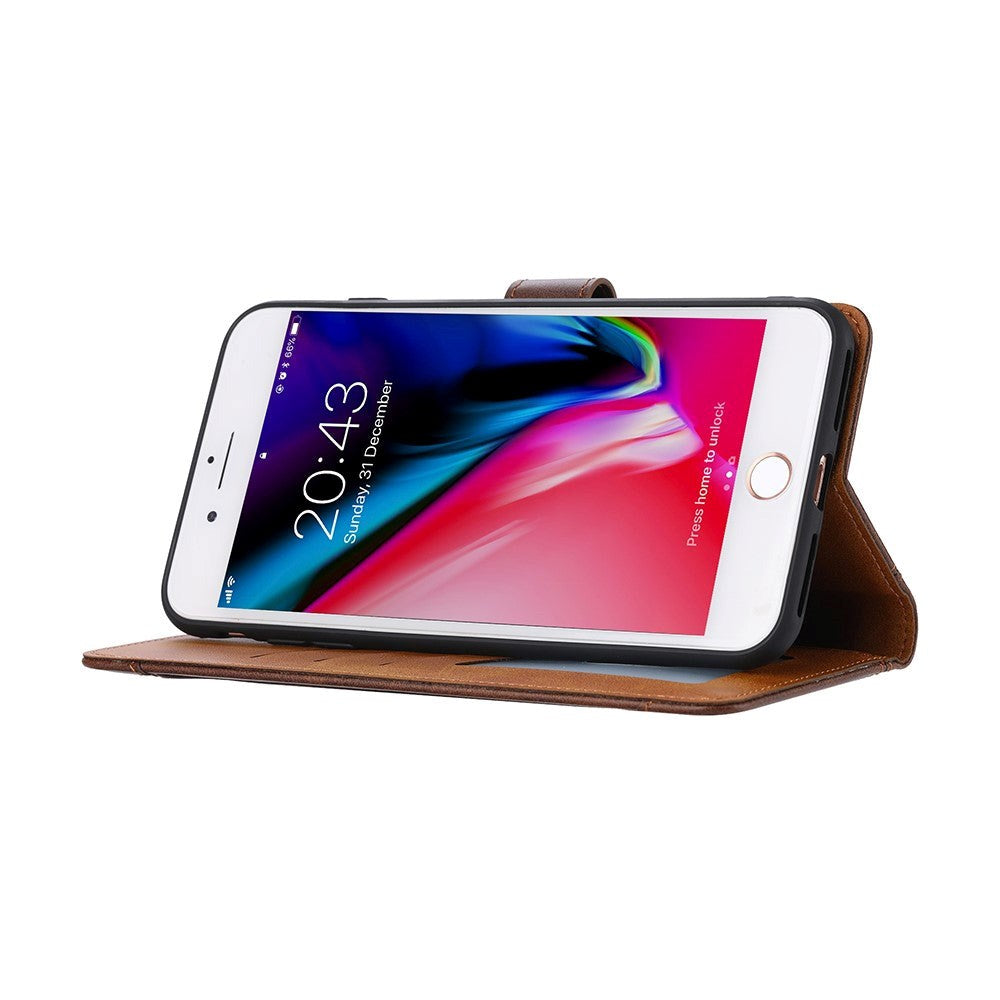 iPhone SE (2022 / 2020) / 8 / 7 Læder Cover m. Kortholdere - Rød