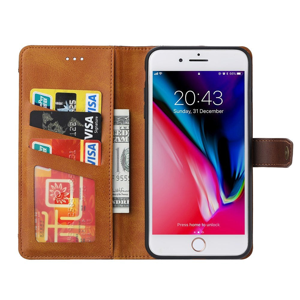 iPhone SE (2022 / 2020) / 8 / 7 Læder Cover m. Kortholdere - Brun