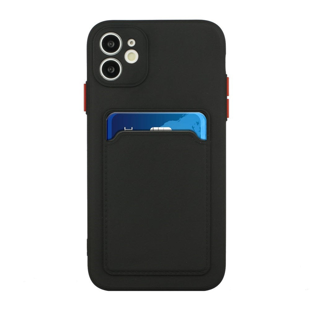 EIDERWOOD iPhone 12 Mini Fleksibelt Plastik Cover m. Kortholder - Sort