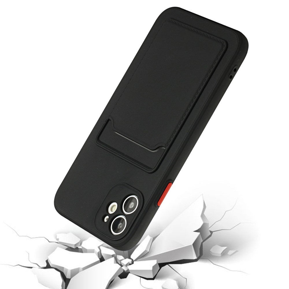 EIDERWOOD iPhone 12 Mini Fleksibelt Plastik Cover m. Kortholder - Sort