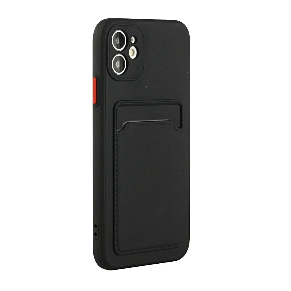 EIDERWOOD iPhone 12 Mini Fleksibelt Plastik Cover m. Kortholder - Sort
