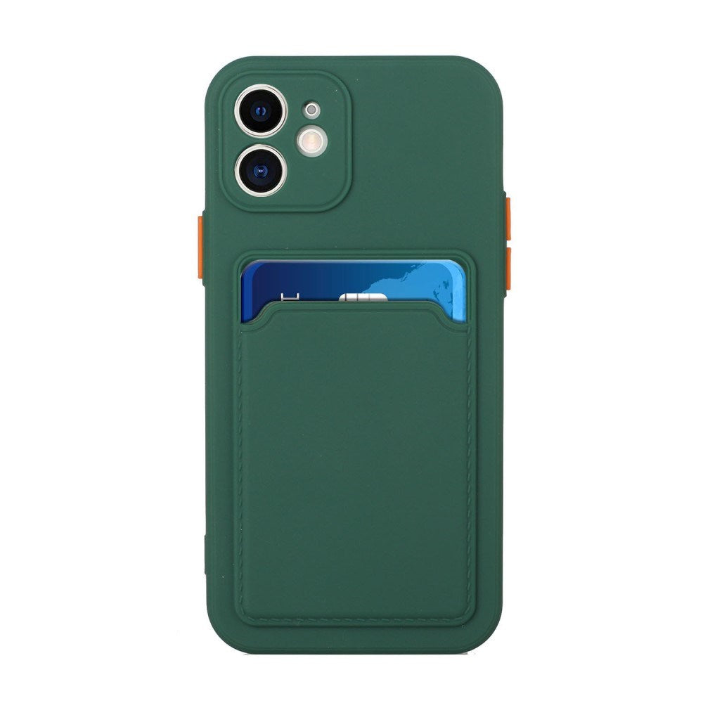 EIDERWOOD iPhone 12 Mini Fleksibelt Plastik Cover m. Kortholder - Grøn