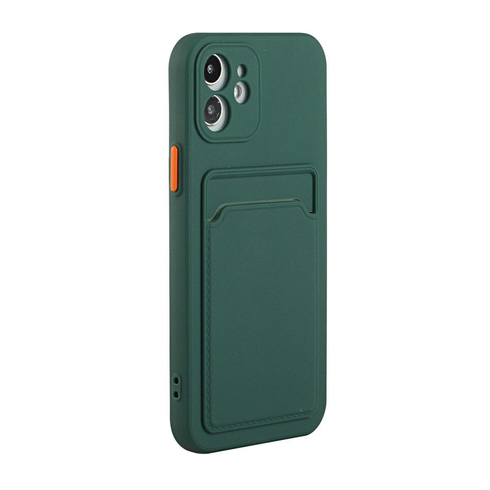 EIDERWOOD iPhone 12 Mini Fleksibelt Plastik Cover m. Kortholder - Grøn