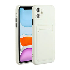 EIDERWOOD iPhone 12 Mini Fleksibelt Plastik Cover m. Kortholder - Hvid