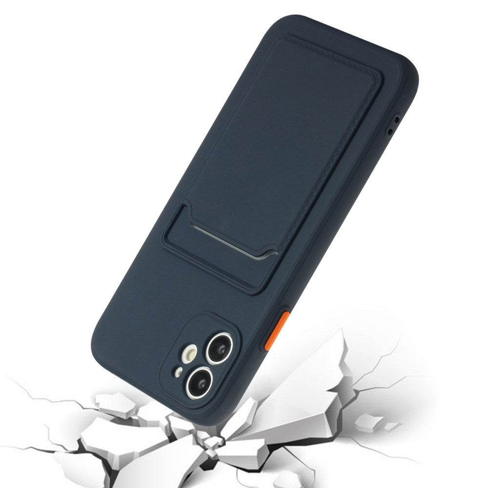 EIDERWOOD iPhone 12 Mini Fleksibelt Plastik Cover m. Kortholder - Mørkeblå