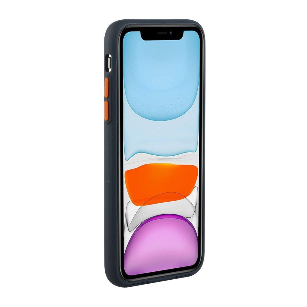 EIDERWOOD iPhone 12 Mini Fleksibelt Plastik Cover m. Kortholder - Mørkeblå