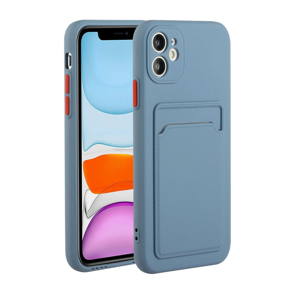 EIDERWOOD iPhone 12 Mini Fleksibelt Plastik Cover m. Kortholder - Blå