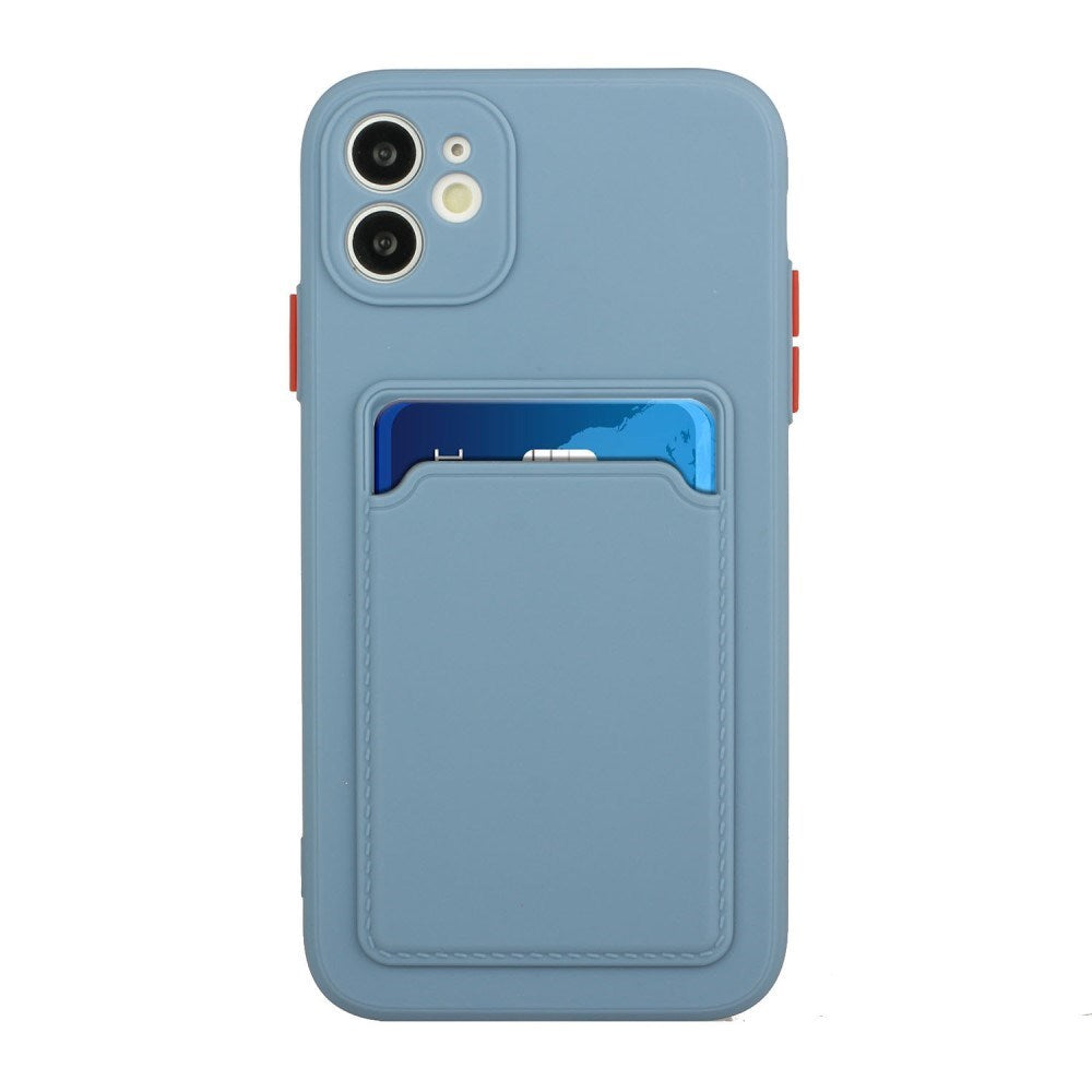 EIDERWOOD iPhone 12 Mini Fleksibelt Plastik Cover m. Kortholder - Blå
