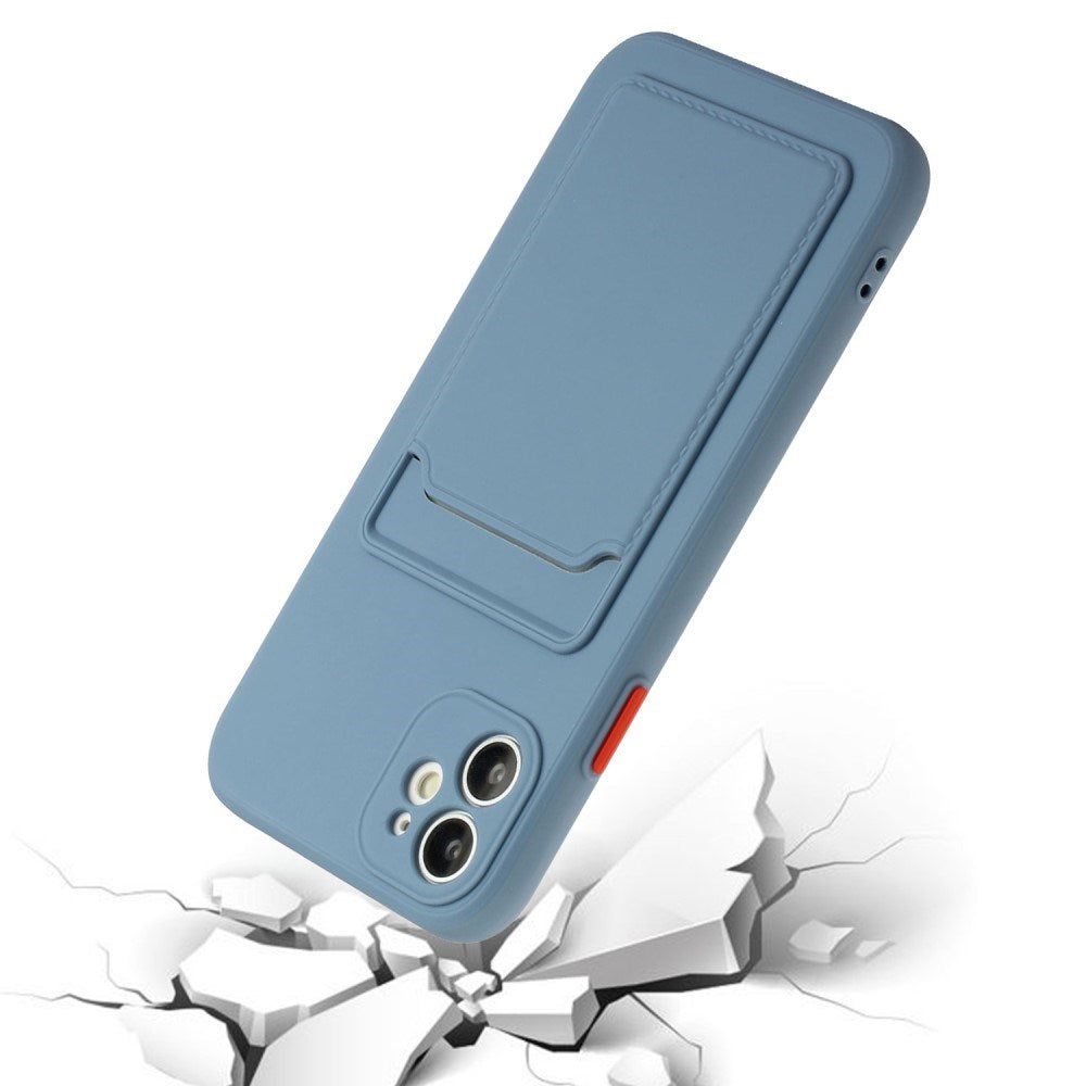 EIDERWOOD iPhone 12 Mini Fleksibelt Plastik Cover m. Kortholder - Blå