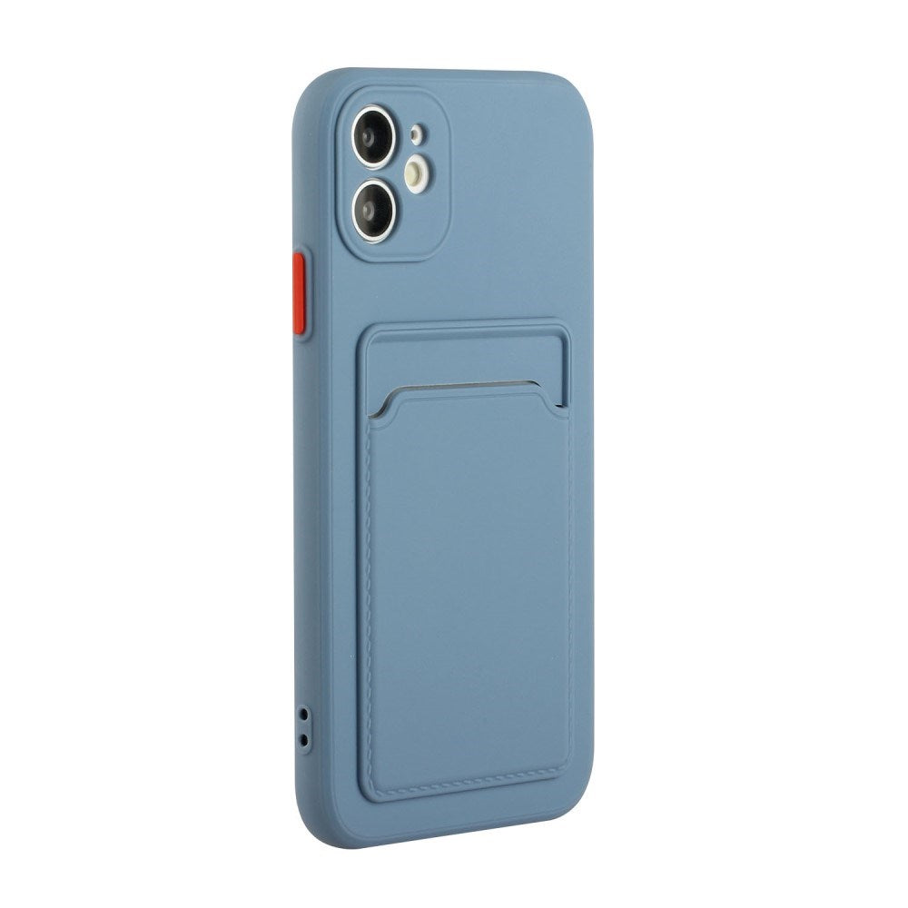 EIDERWOOD iPhone 12 Mini Fleksibelt Plastik Cover m. Kortholder - Blå