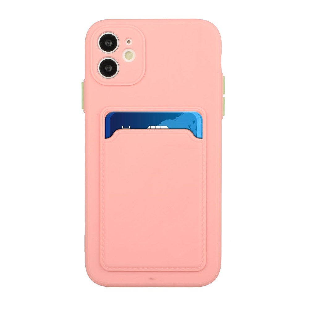 EIDERWOOD iPhone 12 Mini Fleksibelt Plastik Cover m. Kortholder - Lyserød