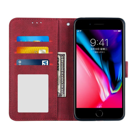 iPhone 8 Plus / 7 Plus Læder Cover m. Pung og Strop - Rød