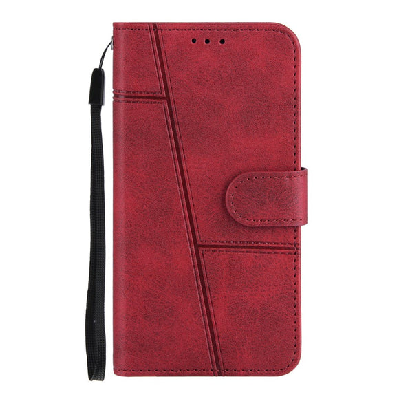 iPhone 8 Plus / 7 Plus Læder Cover m. Pung og Strop - Rød