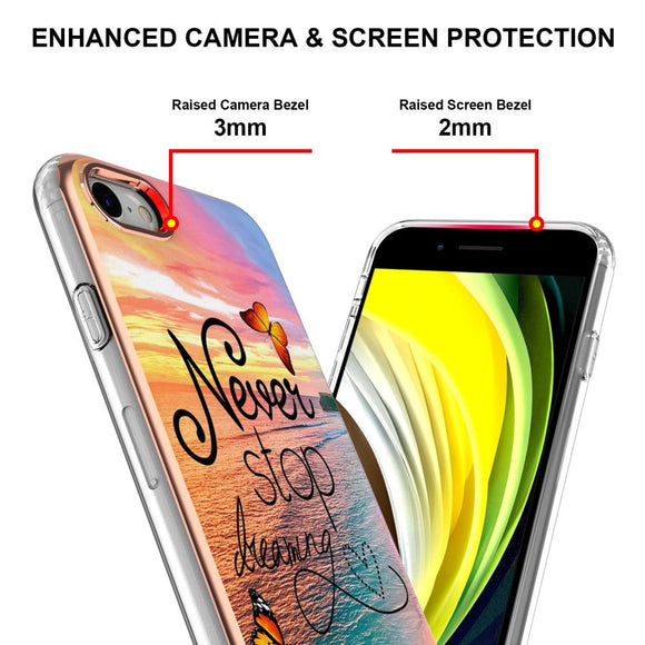 iPhone SE (2022 / 2020) / 8 / 7 Hybrid Plastik Cover - "Never Stop Dreaming"
