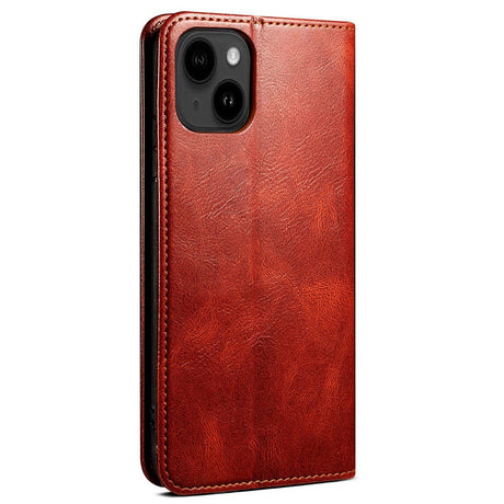 iPhone 13 Top Button Læder Cover m. Pung - Brun