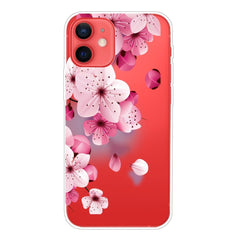 iPhone 13 Fleksibel Plastik Cover - Gennemsigtig / Fersken Blomst