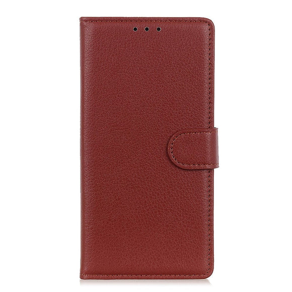 iPhone 13 Mini Litchi Læder Cover m. Pung & Ståfunktion - Brun