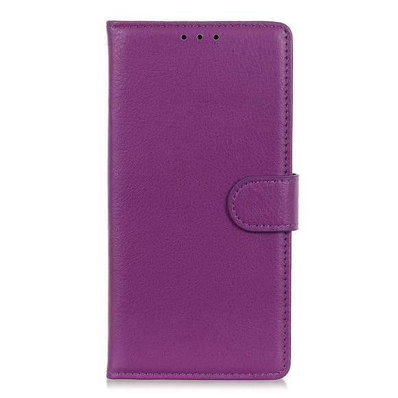 iPhone 13 Mini Litchi Læder Cover m. Pung & Ståfunktion - Lilla