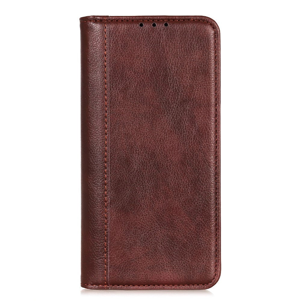 iPhone 13 Mini Litchi Læder Cover m. Pung - Brun