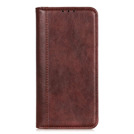 iPhone 13 Mini Litchi Læder Cover m. Pung - Brun