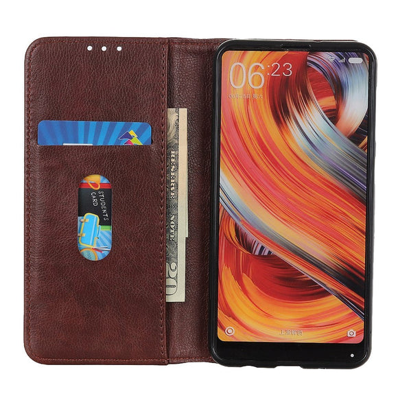 iPhone 13 Mini Litchi Læder Cover m. Pung - Brun