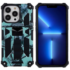 iPhone 13 Pro Camouflage Håndværker Cover m. Kickstand - Mint Grøn