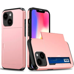 iPhone 13 Hybrid Håndværker Cover m. Kortholder - Rose Gold