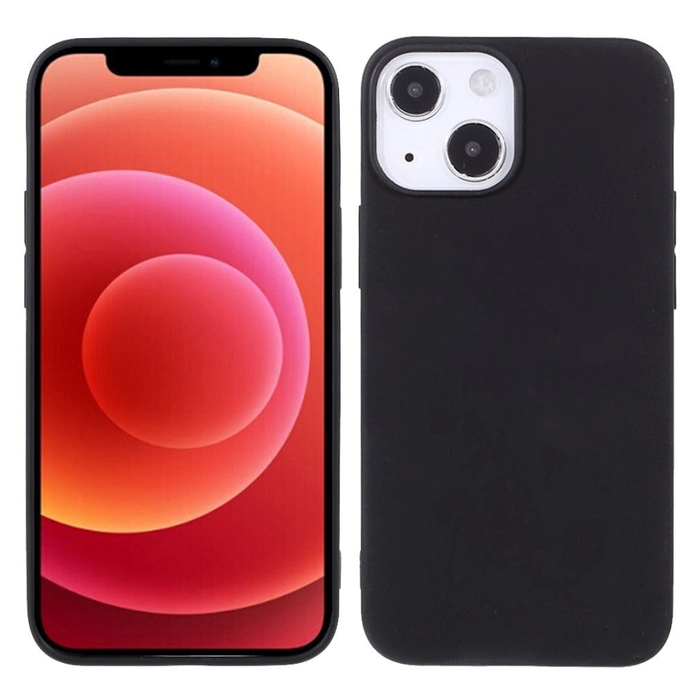 iPhone 13 Fleksibel TPU Plast Bagside Cover - Sort