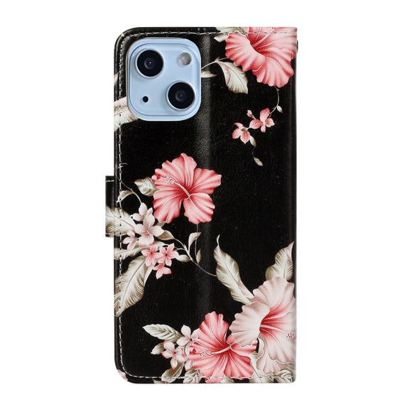 EIDERWOOD iPhone 13 Mini Læder Cover m. Pung & Print - Azalea Blomst