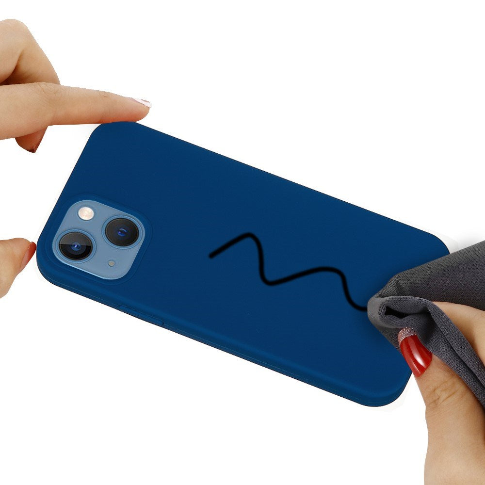 iPhone 13 Mini Liquid Silikone Cover - Blå