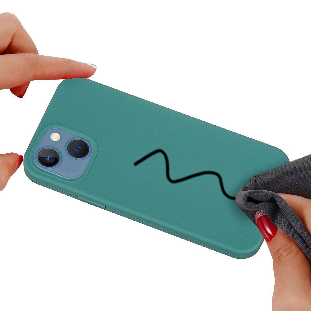 iPhone 13 Mini Liquid Silikone Cover - Mørkegrøn