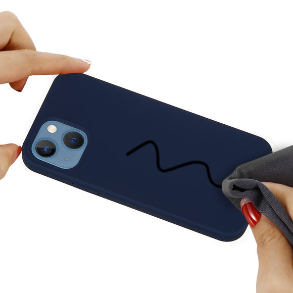 iPhone 13 Mini Liquid Silikone Cover - Mørkeblå