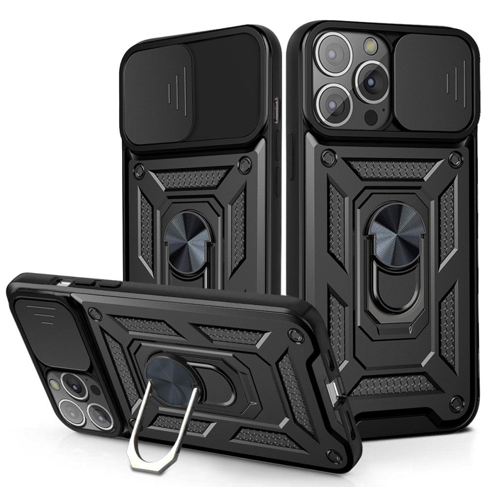 iPhone 13 Pro Max Håndværker Cover m. Magnetisk Kickstand & Cam Slider - Sort