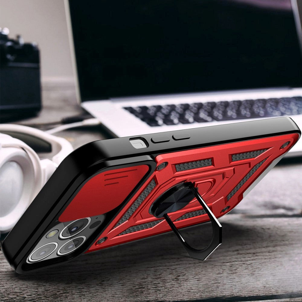 iPhone 13 Pro Håndværker Cover m. Magnetisk Kickstand & Cam Slider - Sort