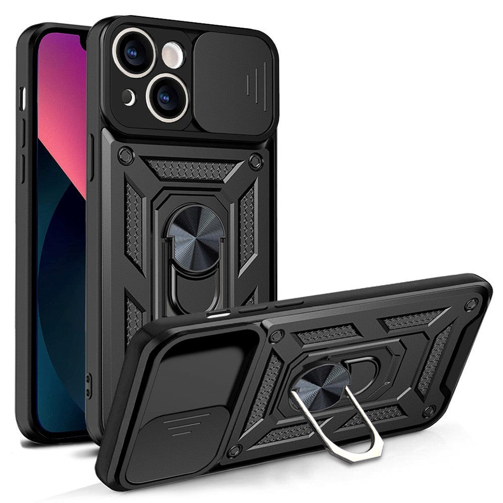 iPhone 13 Mini Håndværker Cover m. Magnetisk Kickstand & Cam Slider - Sort