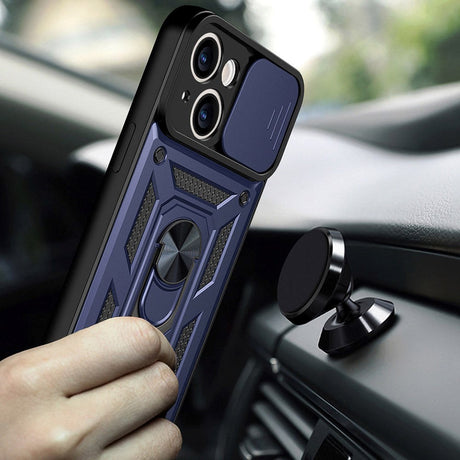 iPhone 13 Håndværker Cover m. Magnetisk Kickstand & Cam Slider - Blå