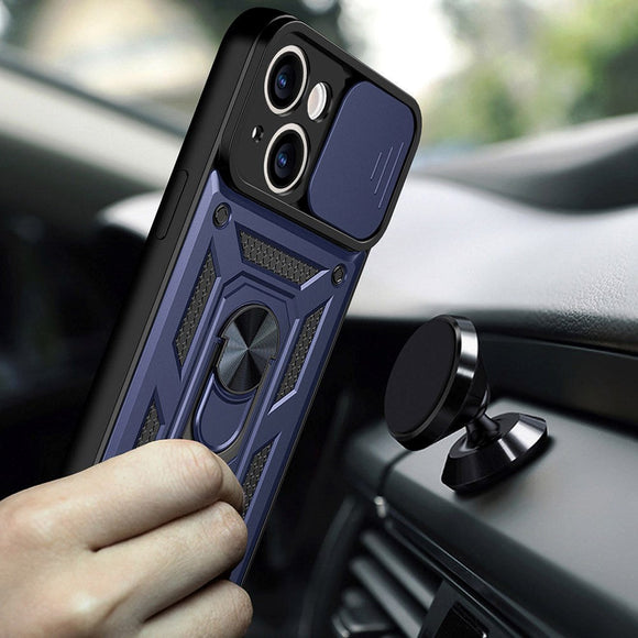 iPhone 13 Håndværker Cover m. Magnetisk Kickstand & Cam Slider - Blå