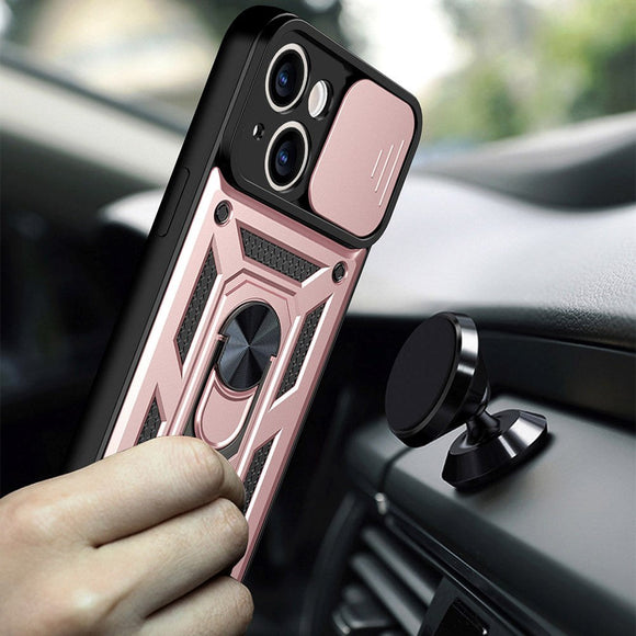 iPhone 13 Håndværker Cover m. Magnetisk Kickstand & Cam Slider - Rose Gold