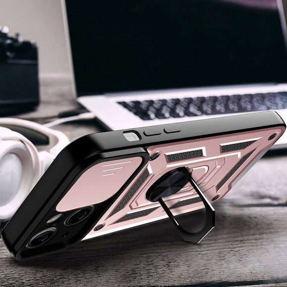 iPhone 13 Håndværker Cover m. Magnetisk Kickstand & Cam Slider - Rose Gold
