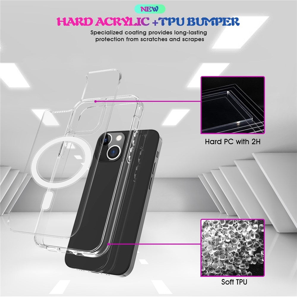 iPhone 13 EIDERWOOD Fleksibelt Plastik Mobilcover - MagSafe Kompatibel - Gennemsigtig / Hvid