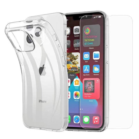 iPhone 13 Pro Cover + Hærdet Glas Skærmbeskyttelse - Case-Friendly - Gennemsigtig