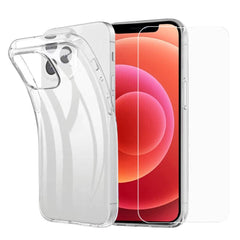 iPhone 13 Mini Cover + Hærdet Glas Skærmbeskyttelse - Case-Friendly - Gennemsigtig