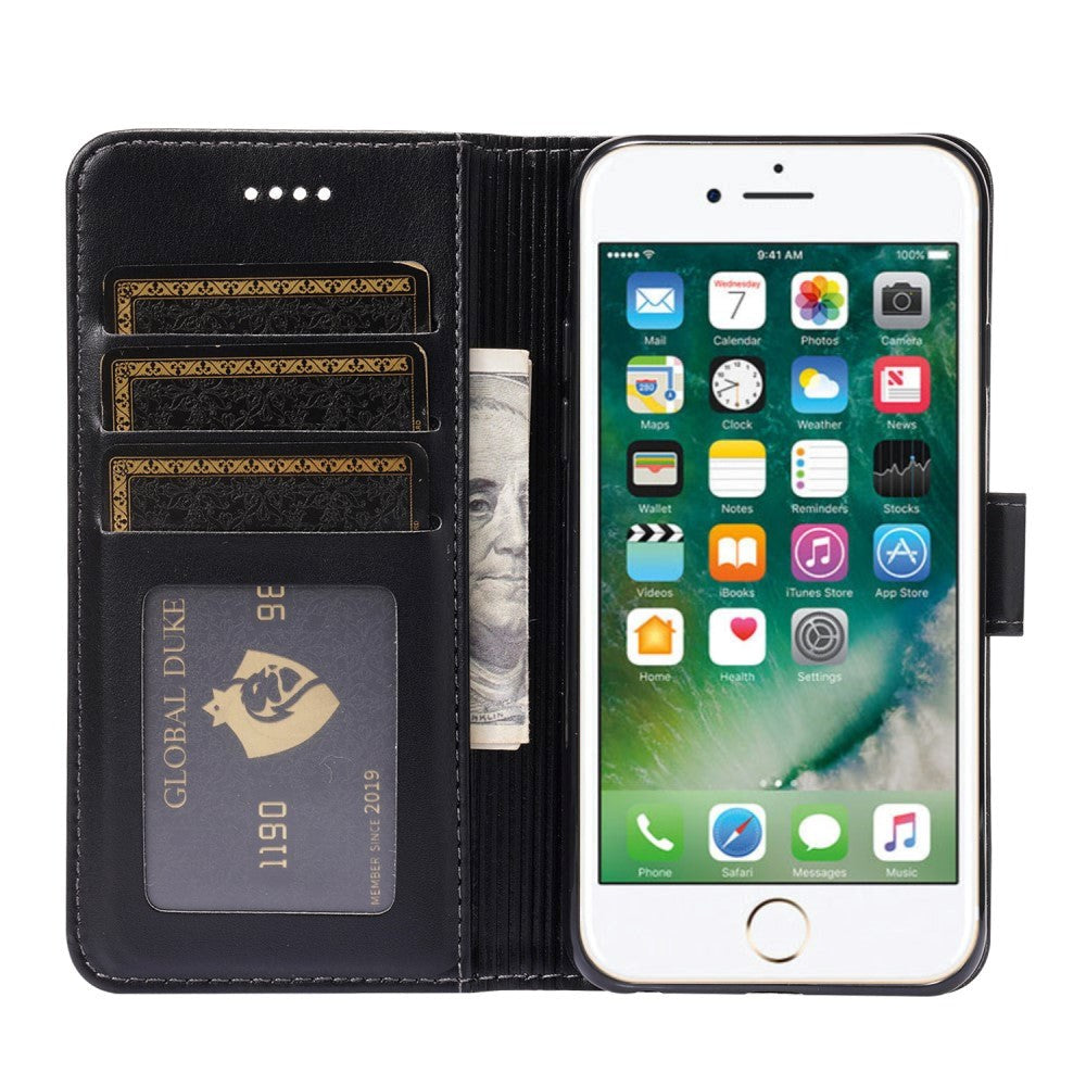 iPhone SE (2022 / 2020) / 8 / 7 Cover m. Pung - Lodret Syning - Sort