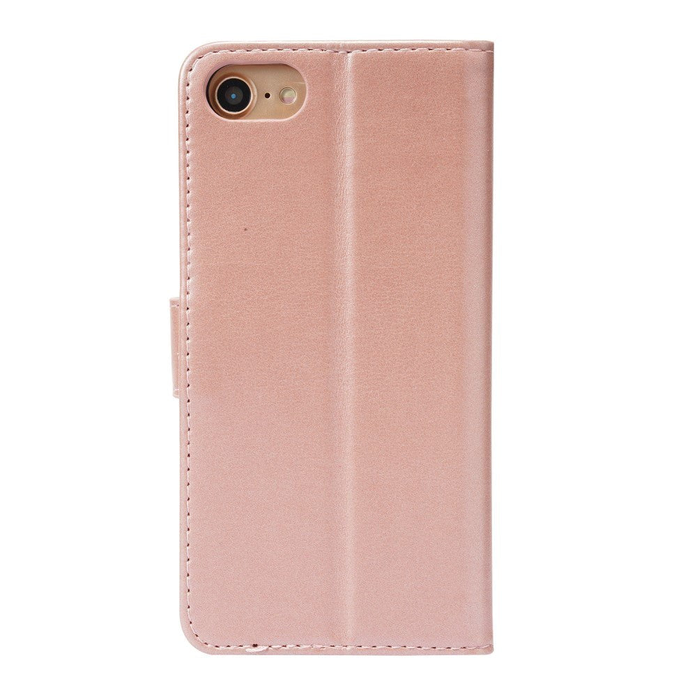 iPhone SE (2022 / 2020) / 8 / 7 Cover m. Pung - Lodret Syning - Rose Gold