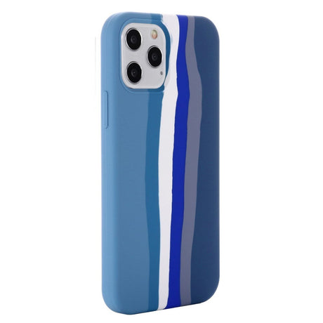iPhone 13 Pro Fleksibel Silikone Cover - Regnbue - Blå