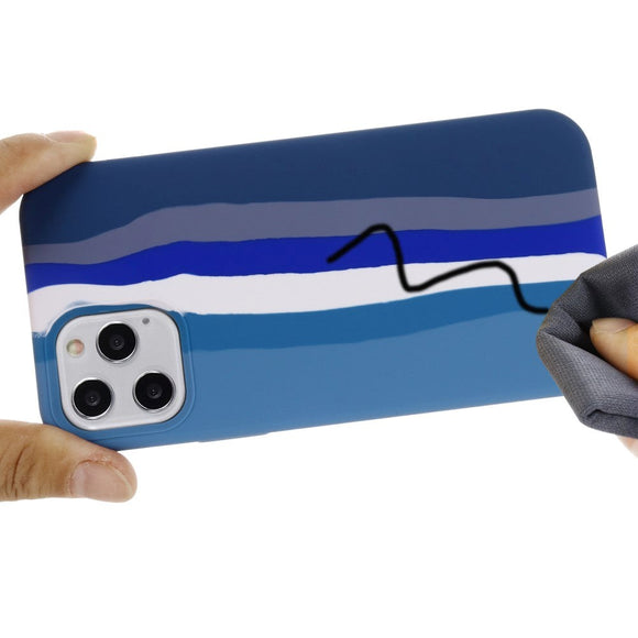 iPhone 13 Pro Fleksibel Silikone Cover - Regnbue - Blå