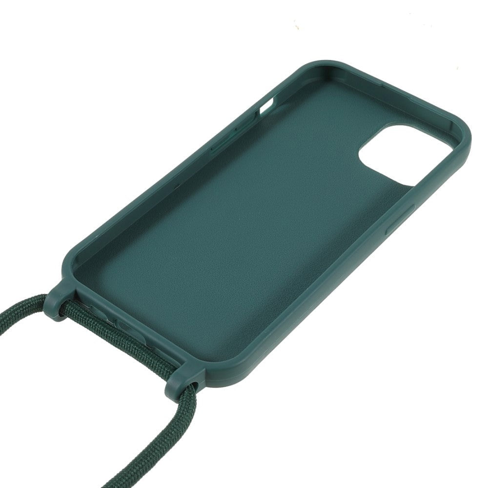 iPhone 13 Fleksibelt Plastik Cover m. Snor / Strop - Grøn