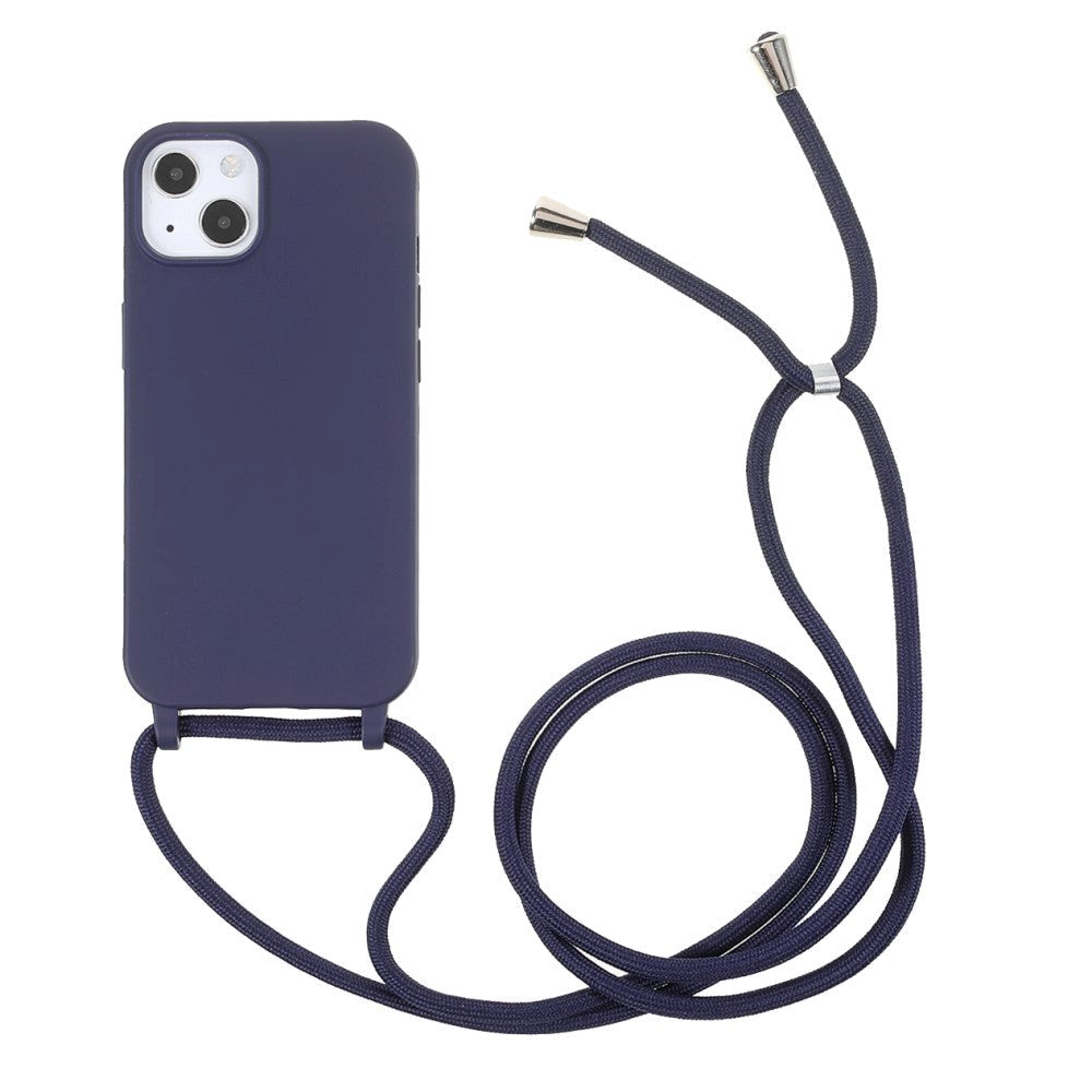 iPhone 13 Fleksibelt Plastik Cover m. Snor / Strop - Blå
