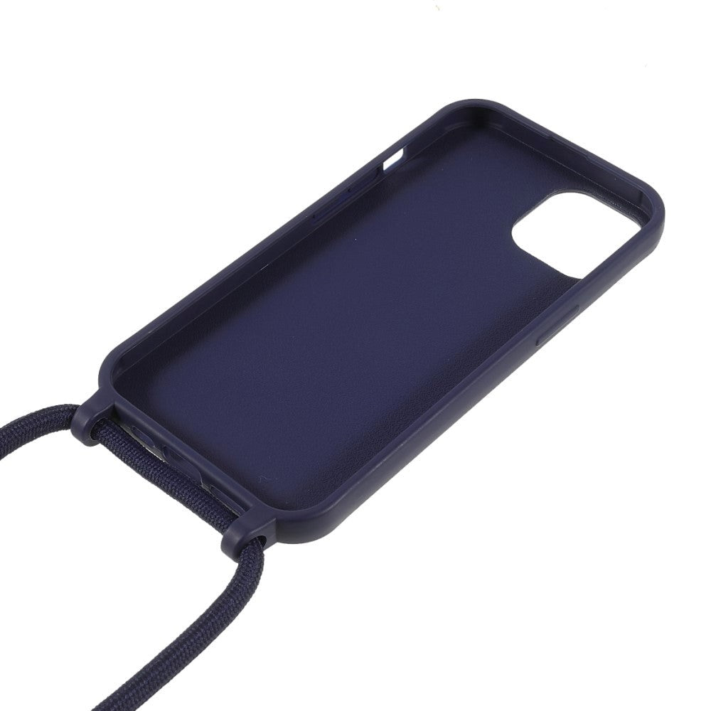 iPhone 13 Fleksibelt Plastik Cover m. Snor / Strop - Blå