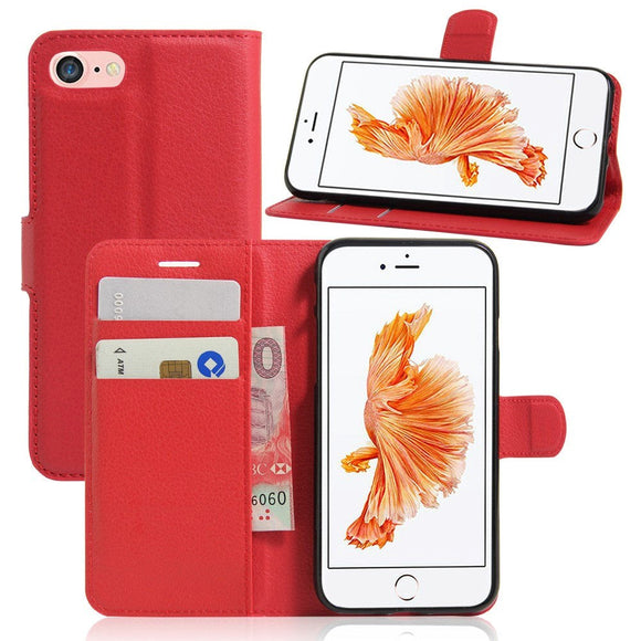 iPhone SE (2022 / 2020) / 8 / 7 Mobilcover m. Pung Soft Pouch Læder Rød